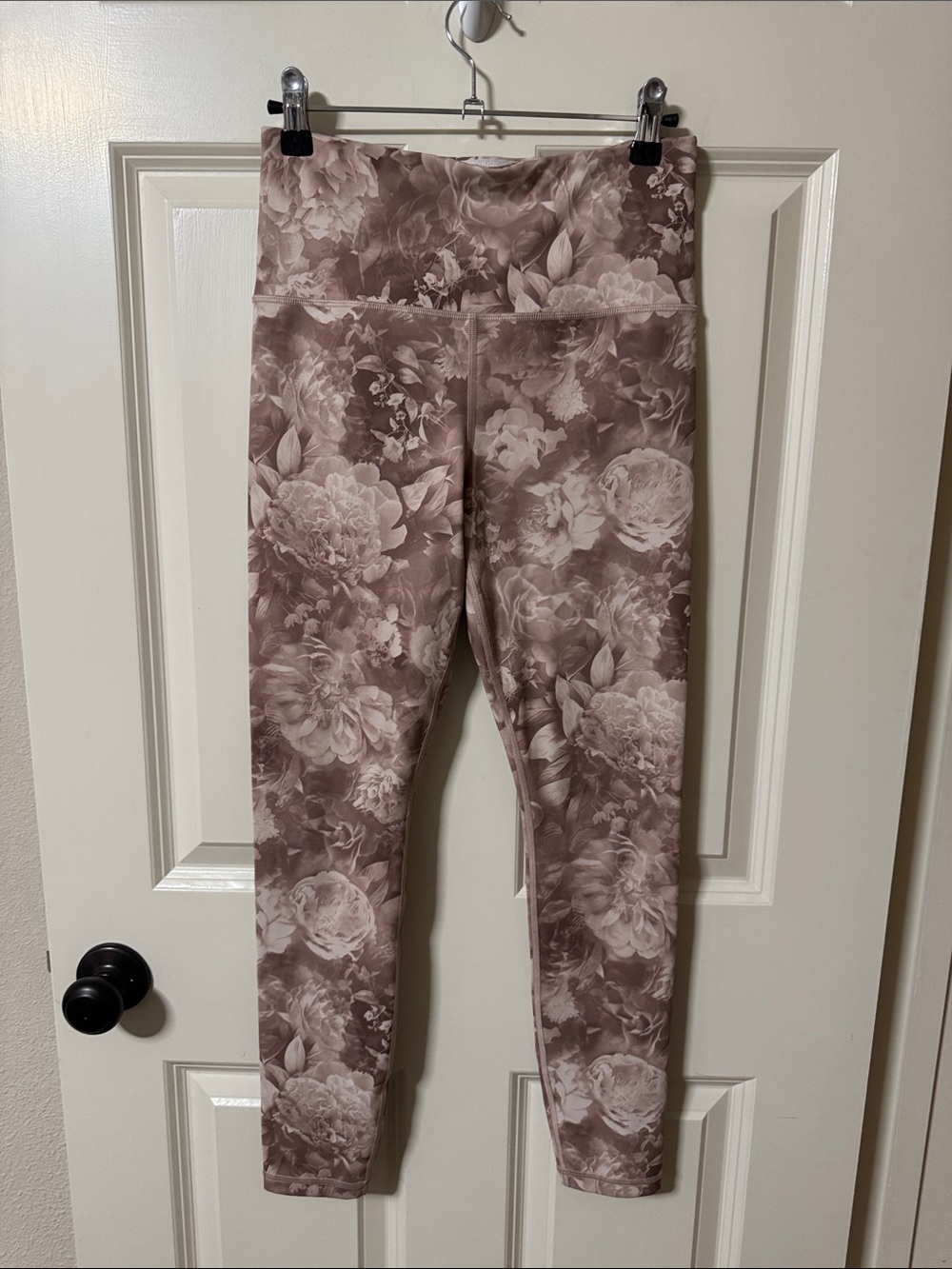 Athleta Mauve Floral High-Rise Leggings